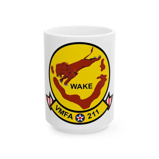 VMFA 211 Wake Island (USMC) White Coffee Mug 15oz - Go Mug Yourself