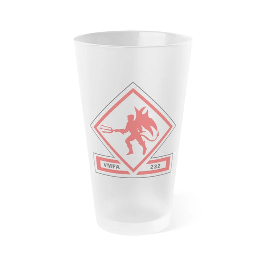 VMFA 232 Marine Fighter Attack Squadron 232 (USMC) Frosted Pint Glass 16oz-Go Mug Yourself