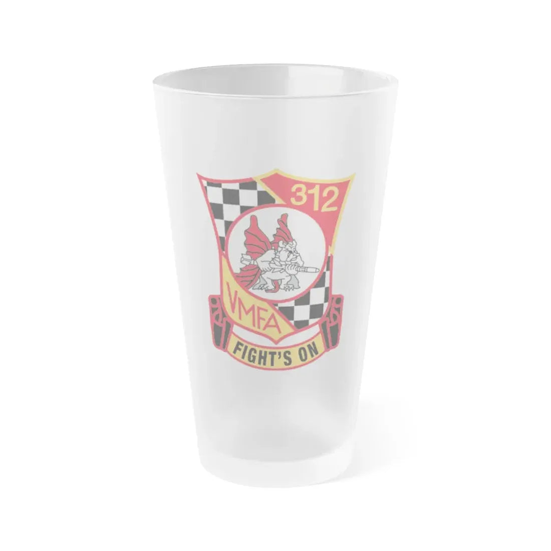 VMFA 312   Fight (USMC) Frosted Pint Glass 16oz Default Title - Go Mug Yourself