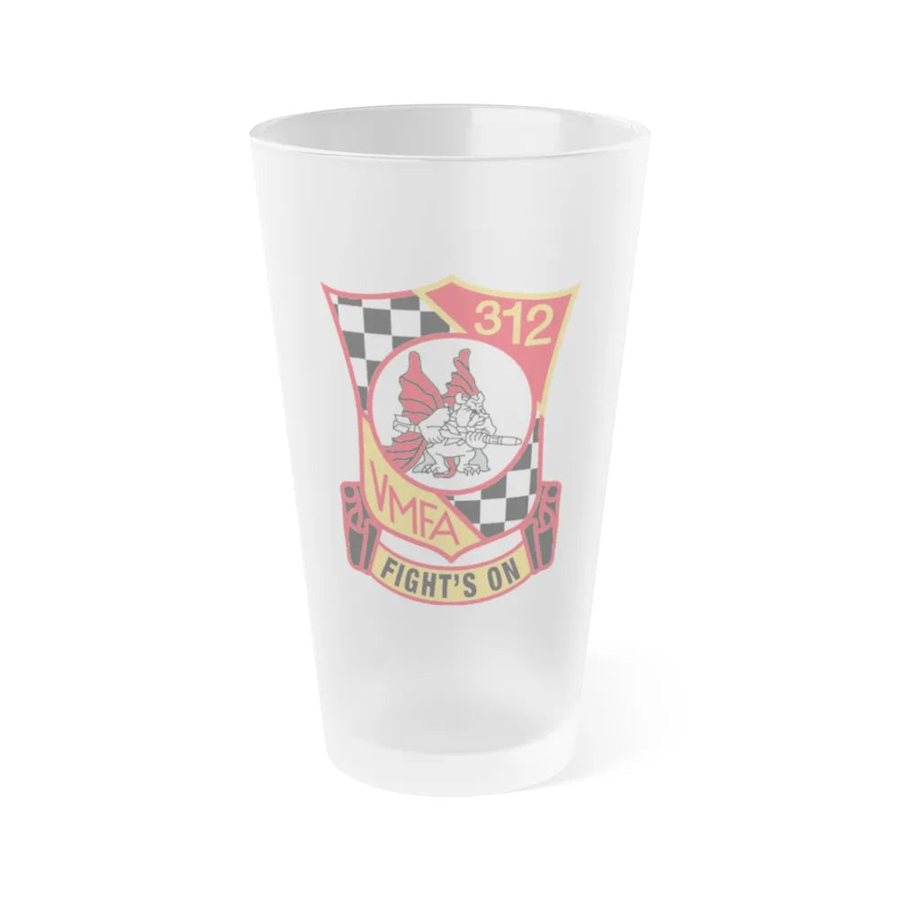 VMFA 312 Fight (USMC) Frosted Pint Glass 16oz-Go Mug Yourself