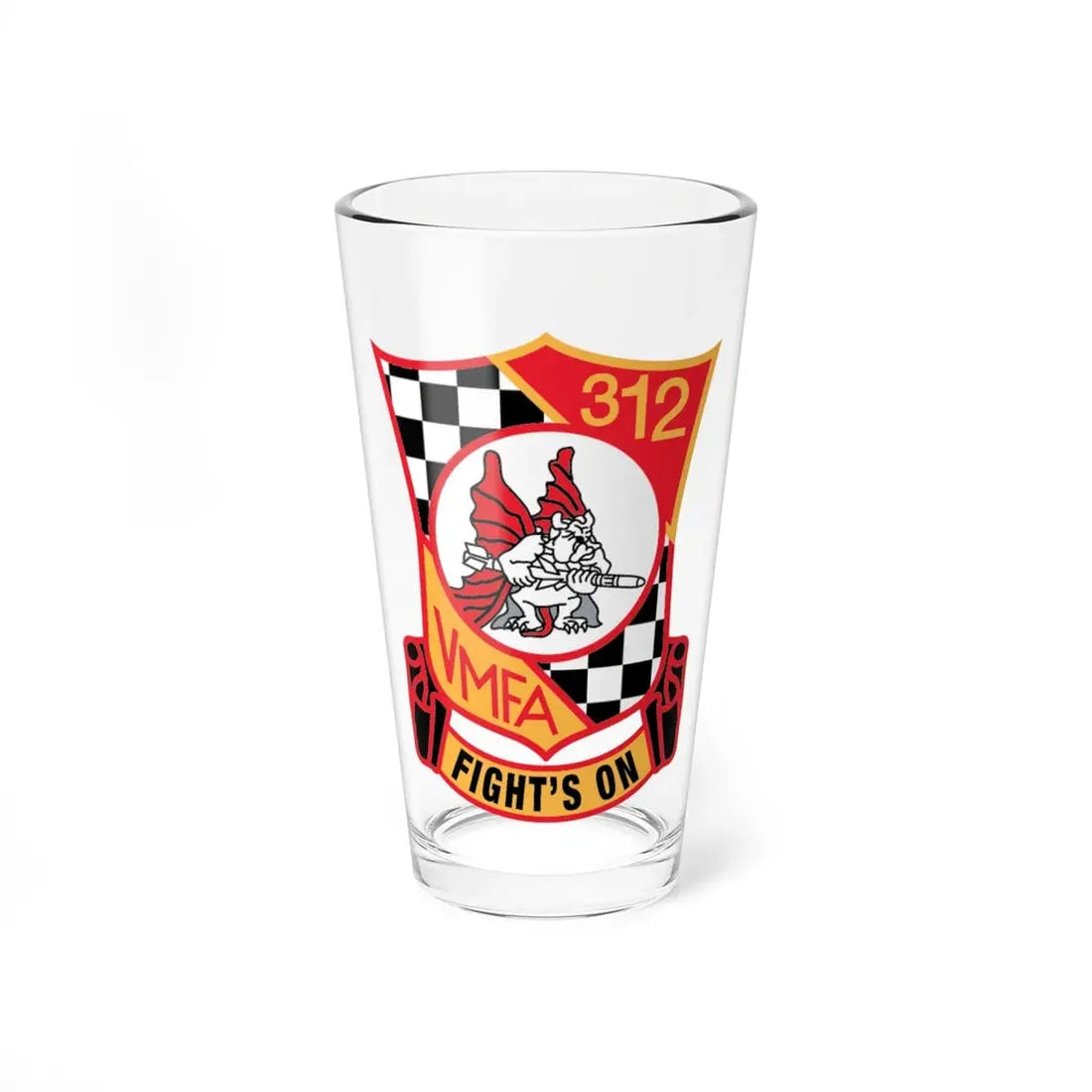 VMFA 312   Fight (USMC) Pint Glass 16oz 16oz - Go Mug Yourself