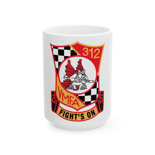 VMFA 312 Fight (USMC) White Coffee Mug-15oz-Go Mug Yourself