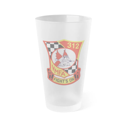 VMFA 312 Marine Fighter Attack Squadron 312 (USMC) Frosted Pint Glass 16oz-Go Mug Yourself