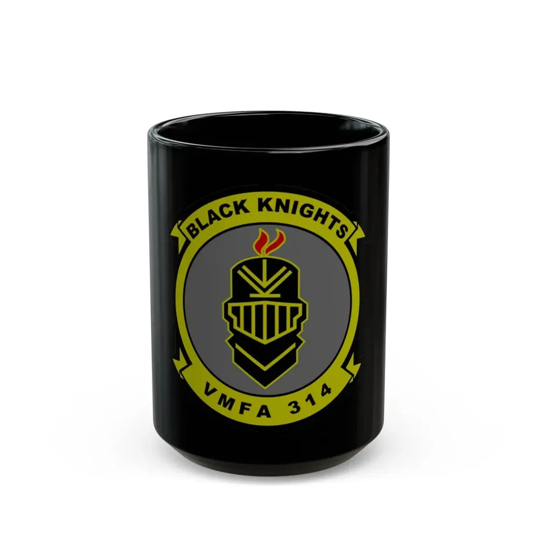 VMFA 314 Marine Fighter Attack Squadron 314 Black Knights (USMC) Black Coffee Mug 15oz - Go Mug Yourself