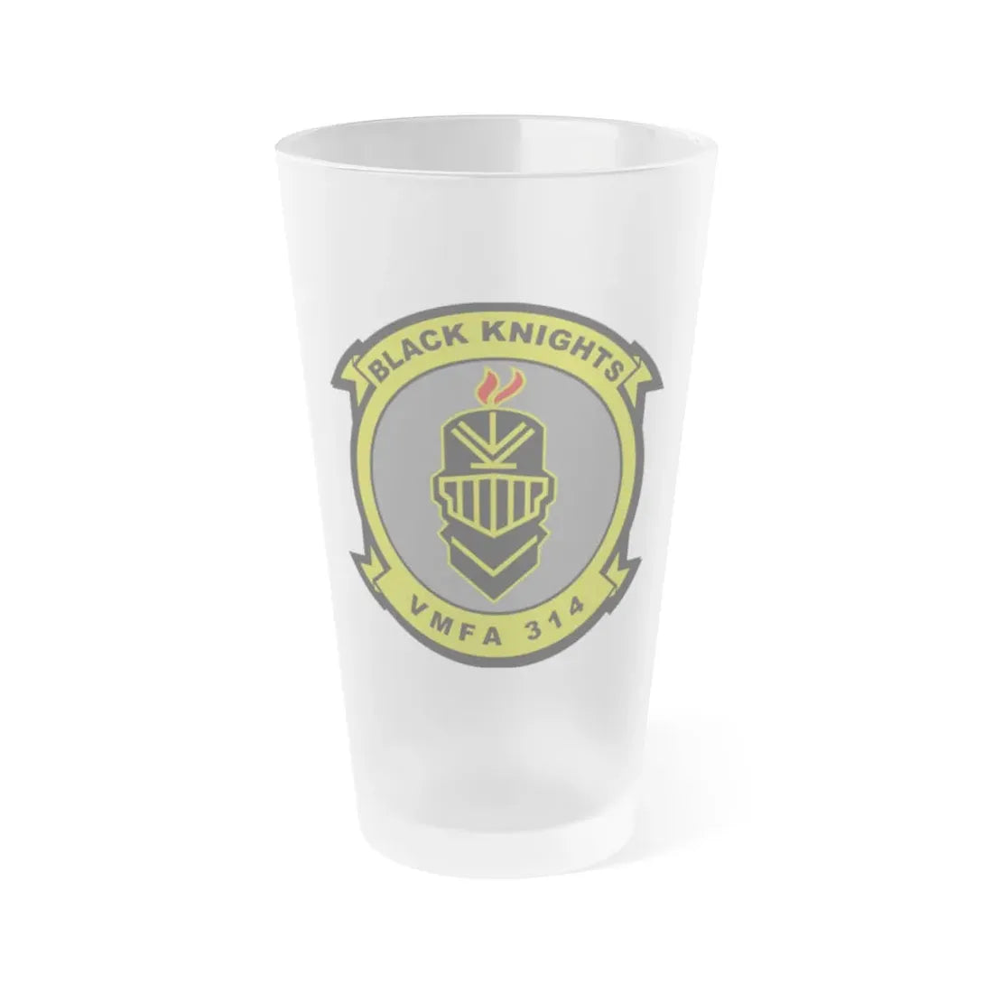 VMFA 314 Marine Fighter Attack Squadron 314 Black Knights (USMC) Frosted Pint Glass 16oz Default Title - Go Mug Yourself