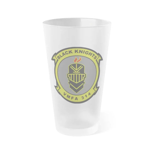 VMFA 314 Marine Fighter Attack Squadron 314 Black Knights (USMC) Frosted Pint Glass 16oz Default Title - Go Mug Yourself