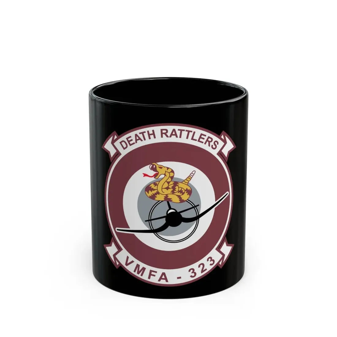 VMFA 323 Death Rattles (USMC) Black Coffee Mug 11oz - Go Mug Yourself