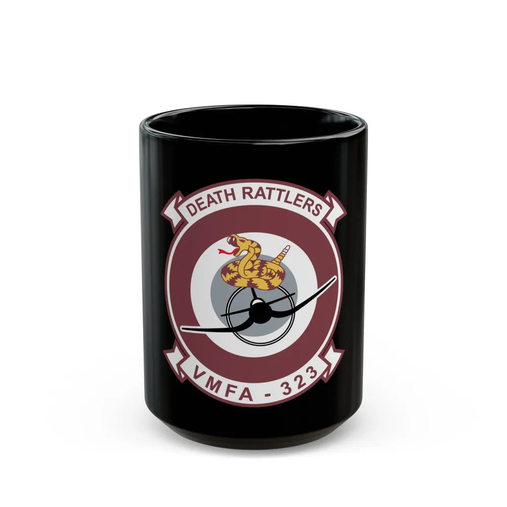 VMFA 323 Death Rattles (USMC) Black Coffee Mug-15oz-Go Mug Yourself