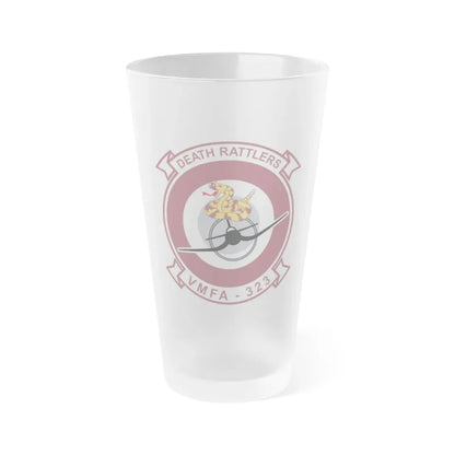 VMFA 323 Death Rattles (USMC) Frosted Pint Glass 16oz Default Title - Go Mug Yourself