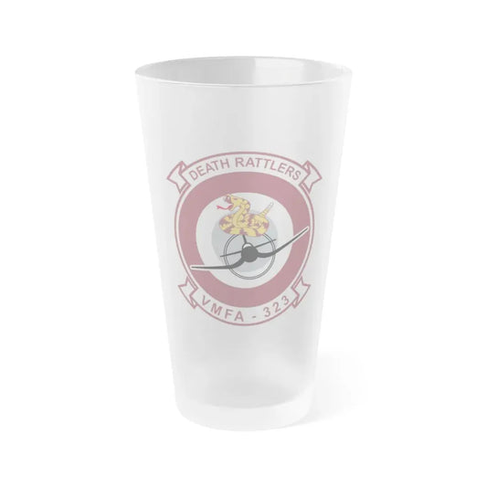 VMFA 323 Death Rattles (USMC) Frosted Pint Glass 16oz Default Title - Go Mug Yourself