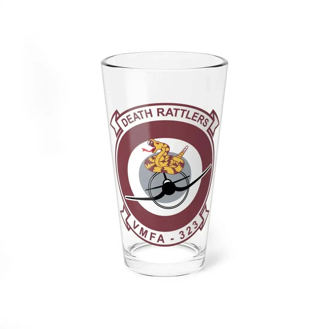 VMFA 323 Death Rattles (USMC) Pint Glass 16oz 16oz - Go Mug Yourself