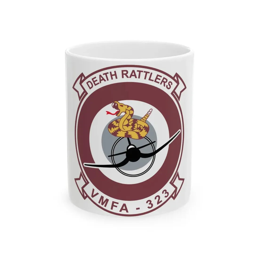 VMFA 323 Death Rattles (USMC) White Coffee Mug 11oz - Go Mug Yourself