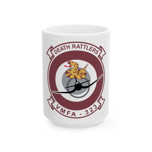 VMFA 323 Death Rattles (USMC) White Coffee Mug-15oz-Go Mug Yourself