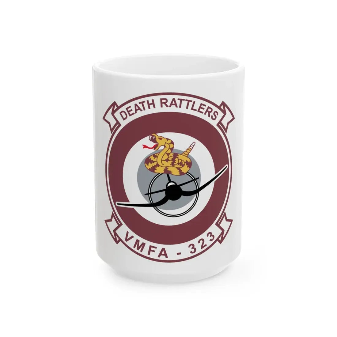 VMFA 323 Death Rattles (USMC) White Coffee Mug 15oz - Go Mug Yourself