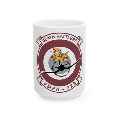 VMFA 323 Death Rattles (USMC) White Coffee Mug 15oz - Go Mug Yourself