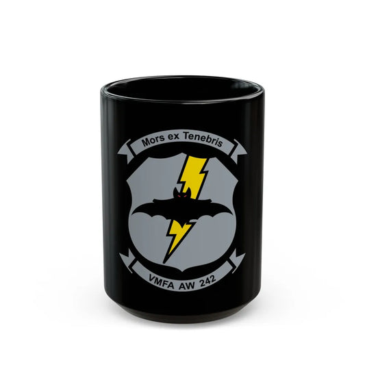 VMFA AW 242 (USMC) Black Coffee Mug-15oz-Go Mug Yourself