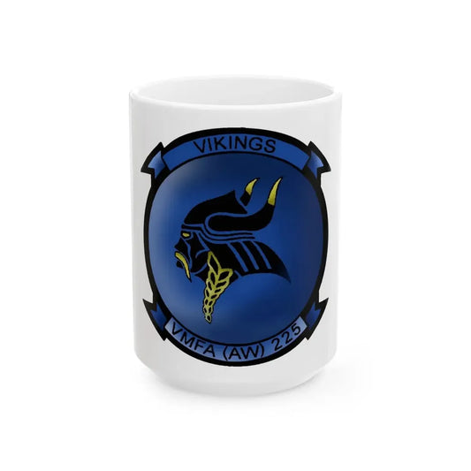 VMFAAW 225 Marine All Weather Fighter Attack Squadron 225 (USMC) White Coffee Mug 15oz - Go Mug Yourself
