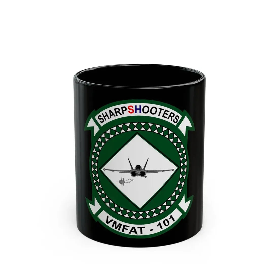 VMFAT 101 Marine Fighter Attack Training Squadron 101 (USMC) Black Coffee Mug 11oz - Go Mug Yourself