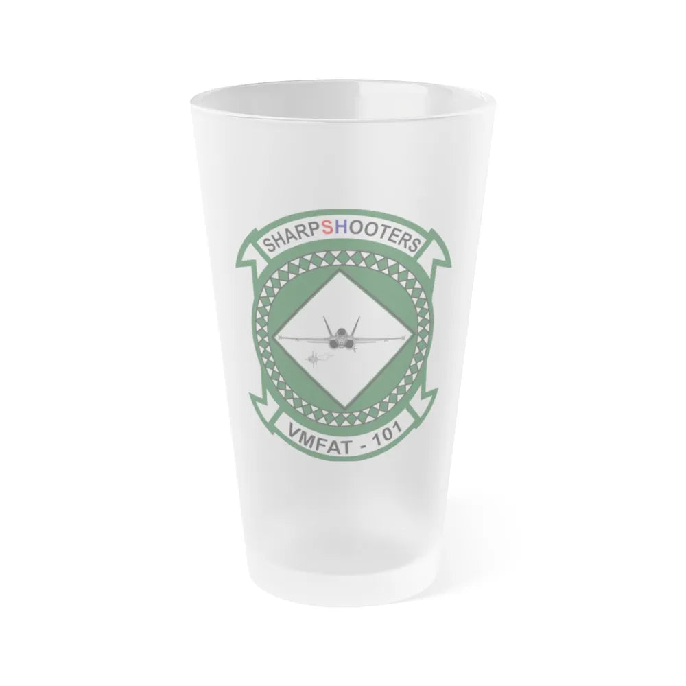 VMFAT 101 Marine Fighter Attack Training Squadron 101 (USMC) Frosted Pint Glass 16oz-Go Mug Yourself