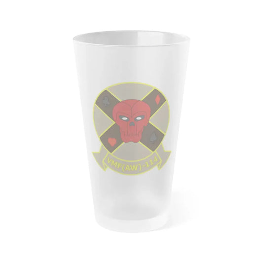 VMFAW 114 Death Dealers (USMC) Frosted Pint Glass 16oz Default Title - Go Mug Yourself