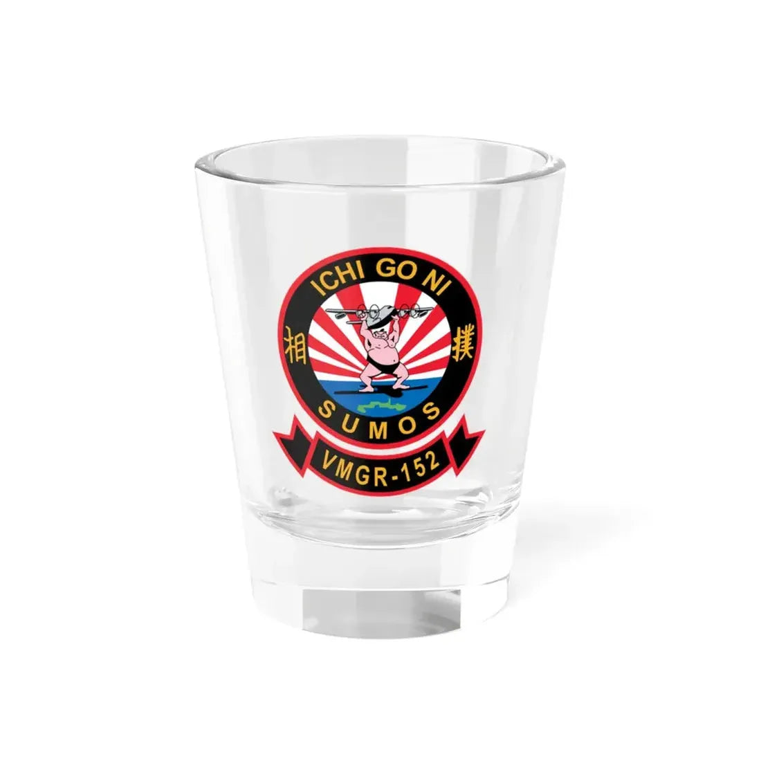 VMGR 152 Sumos ICHI GO NI (U.S. Navy) Shot Glass 1.5oz 1.5oz - Go Mug Yourself