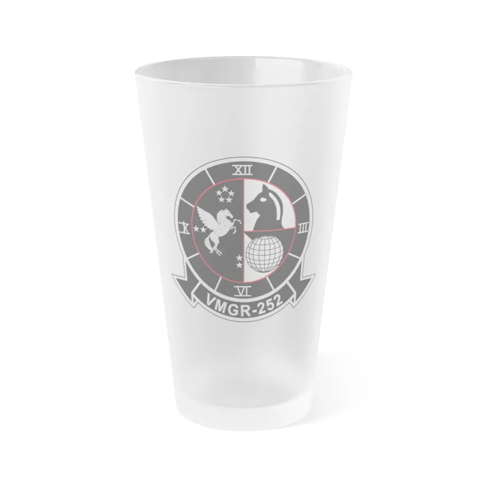 VMGR 252 (USMC) Frosted Pint Glass 16oz-Go Mug Yourself