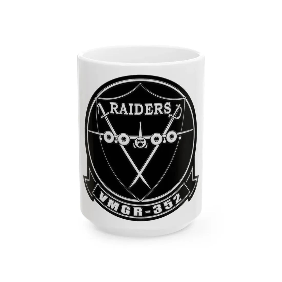VMGR 352 Raiders (USMC) White Coffee Mug 15oz - Go Mug Yourself