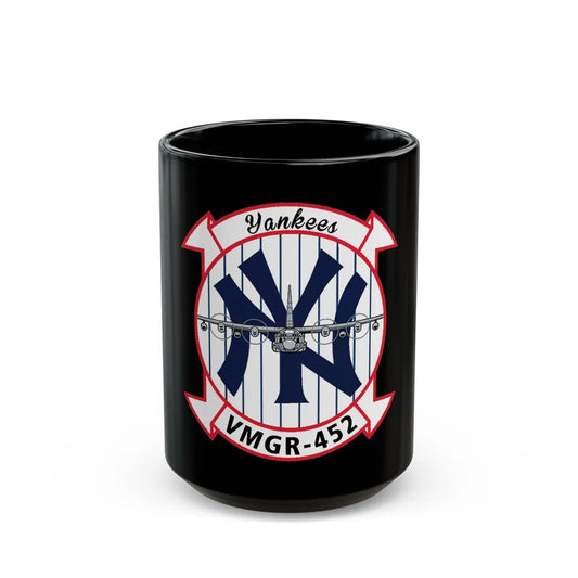 VMGR 452 (USMC) Black Coffee Mug-15oz-Go Mug Yourself