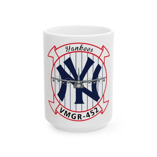 VMGR 452 (USMC) White Coffee Mug 15oz - Go Mug Yourself