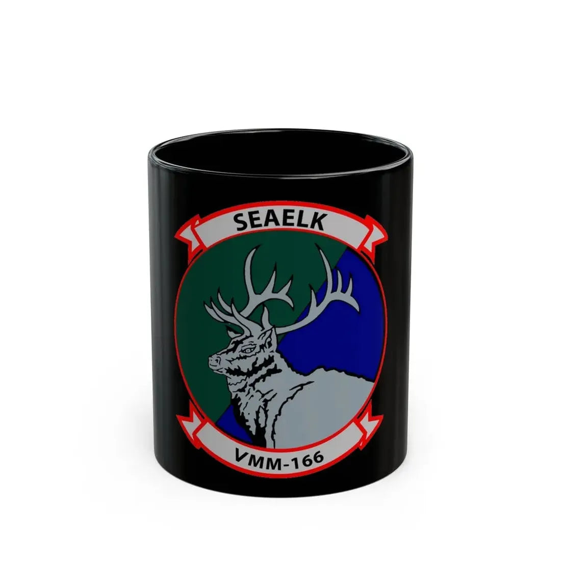 VMM 166 Marine Medium Tiltrotor Squadron 166 (USMC) Black Coffee Mug 11oz - Go Mug Yourself