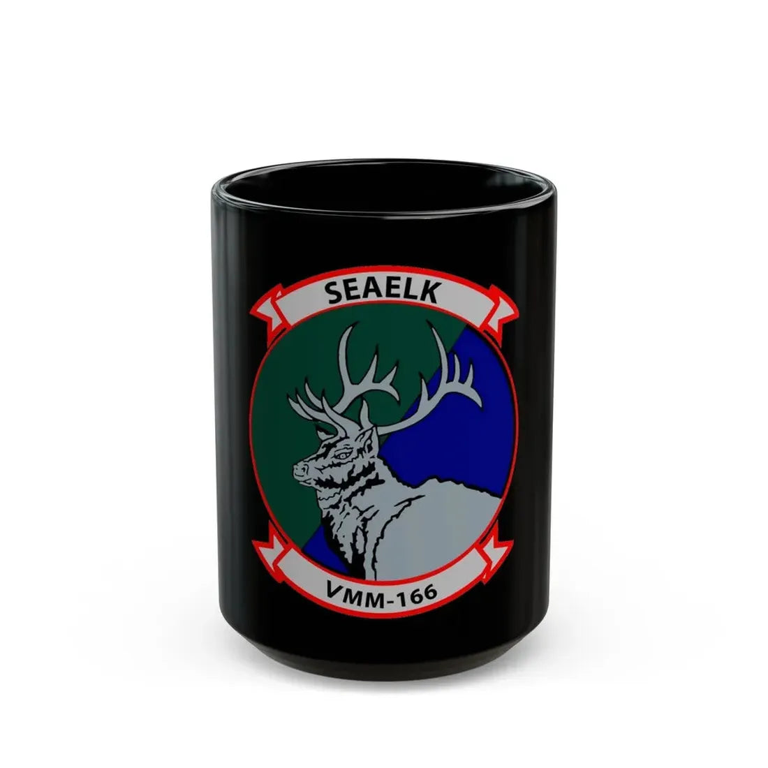 VMM 166 Marine Medium Tiltrotor Squadron 166 (USMC) Black Coffee Mug 15oz - Go Mug Yourself
