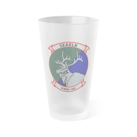 VMM 166 Marine Medium Tiltrotor Squadron 166 (USMC) Frosted Pint Glass 16oz Default Title - Go Mug Yourself