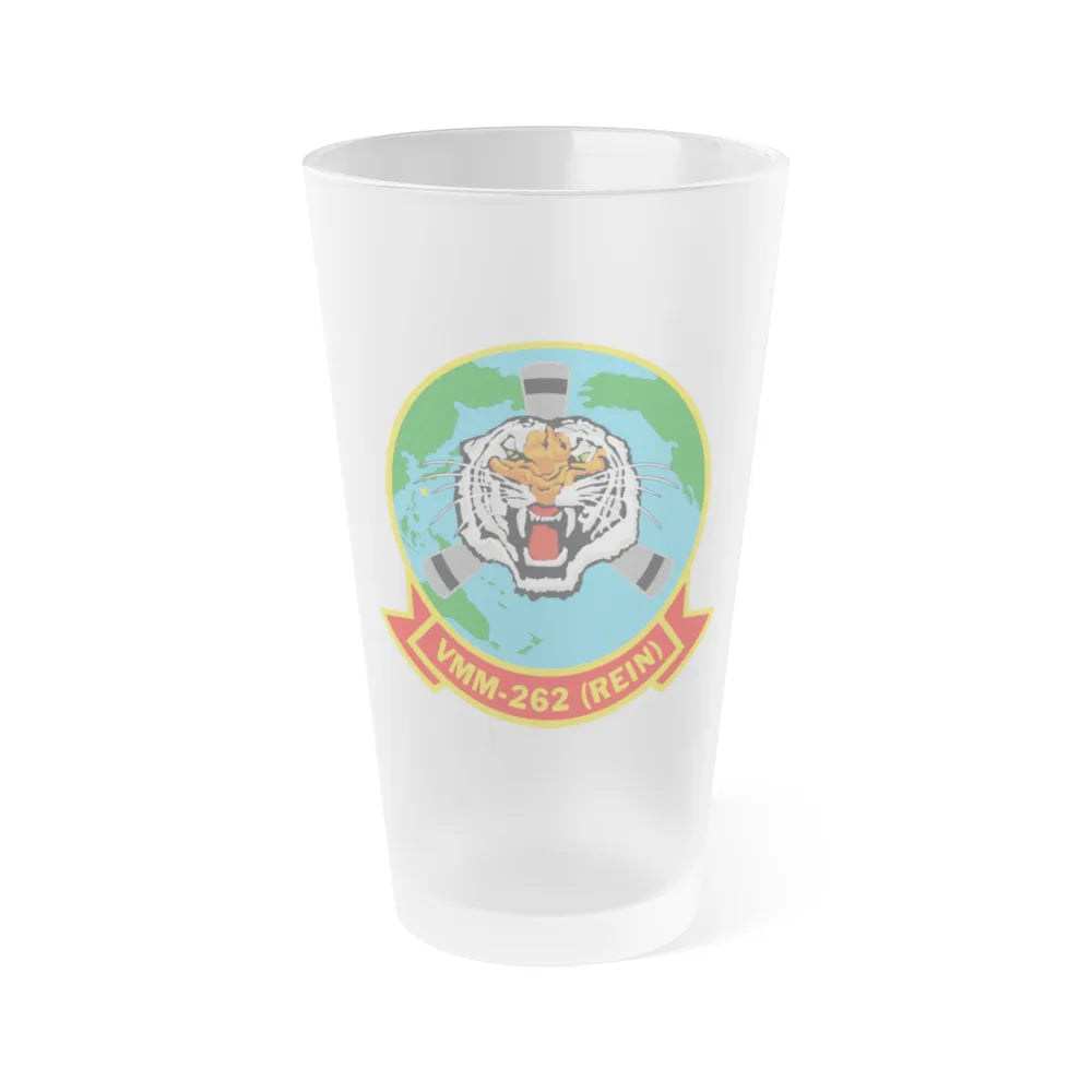 VMM 262 Marine Medium Tiltrotor Squadron 262 (USMC) Frosted Pint Glass 16oz-Go Mug Yourself