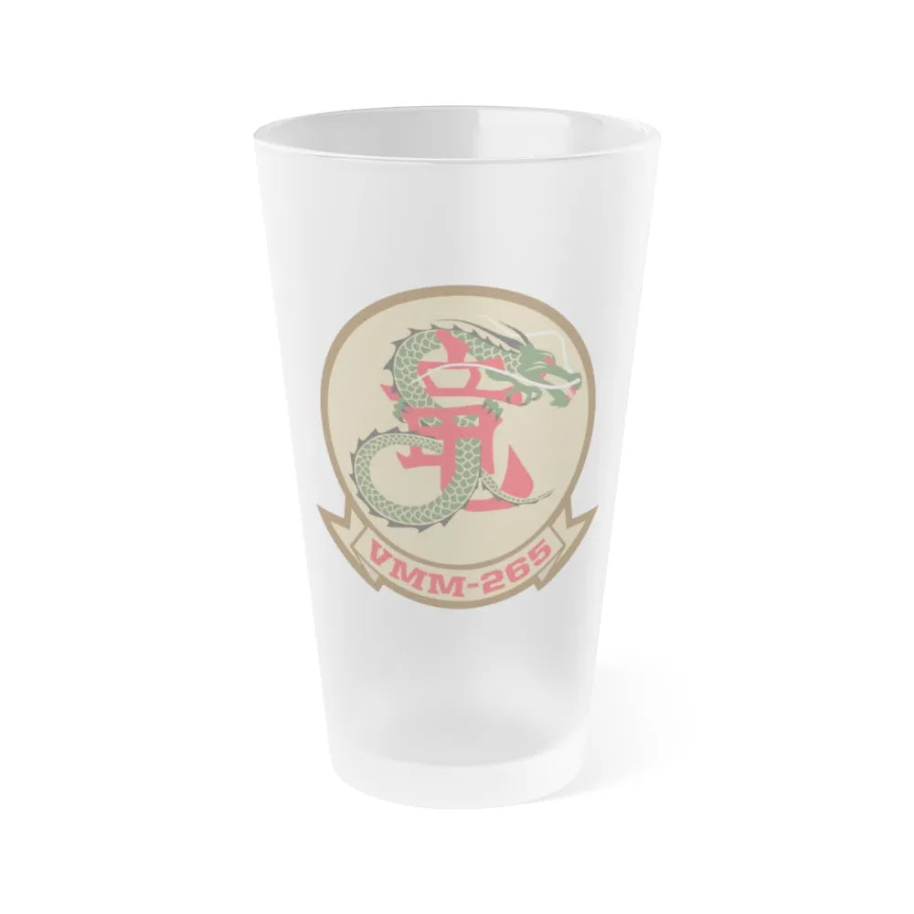 VMM 265 Marine Medium Tiltrotor Squadron 265 (USMC) Frosted Pint Glass 16oz-Go Mug Yourself