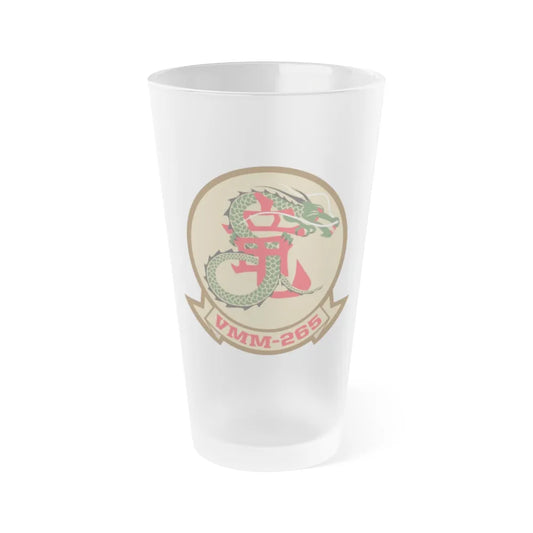 VMM 265 Marine Medium Tiltrotor Squadron 265 (USMC) Frosted Pint Glass 16oz-Go Mug Yourself