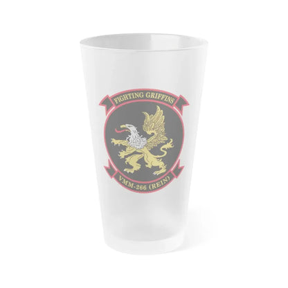 VMM 266 REIN Fighting Griffins (USMC) Frosted Pint Glass 16oz Default Title - Go Mug Yourself