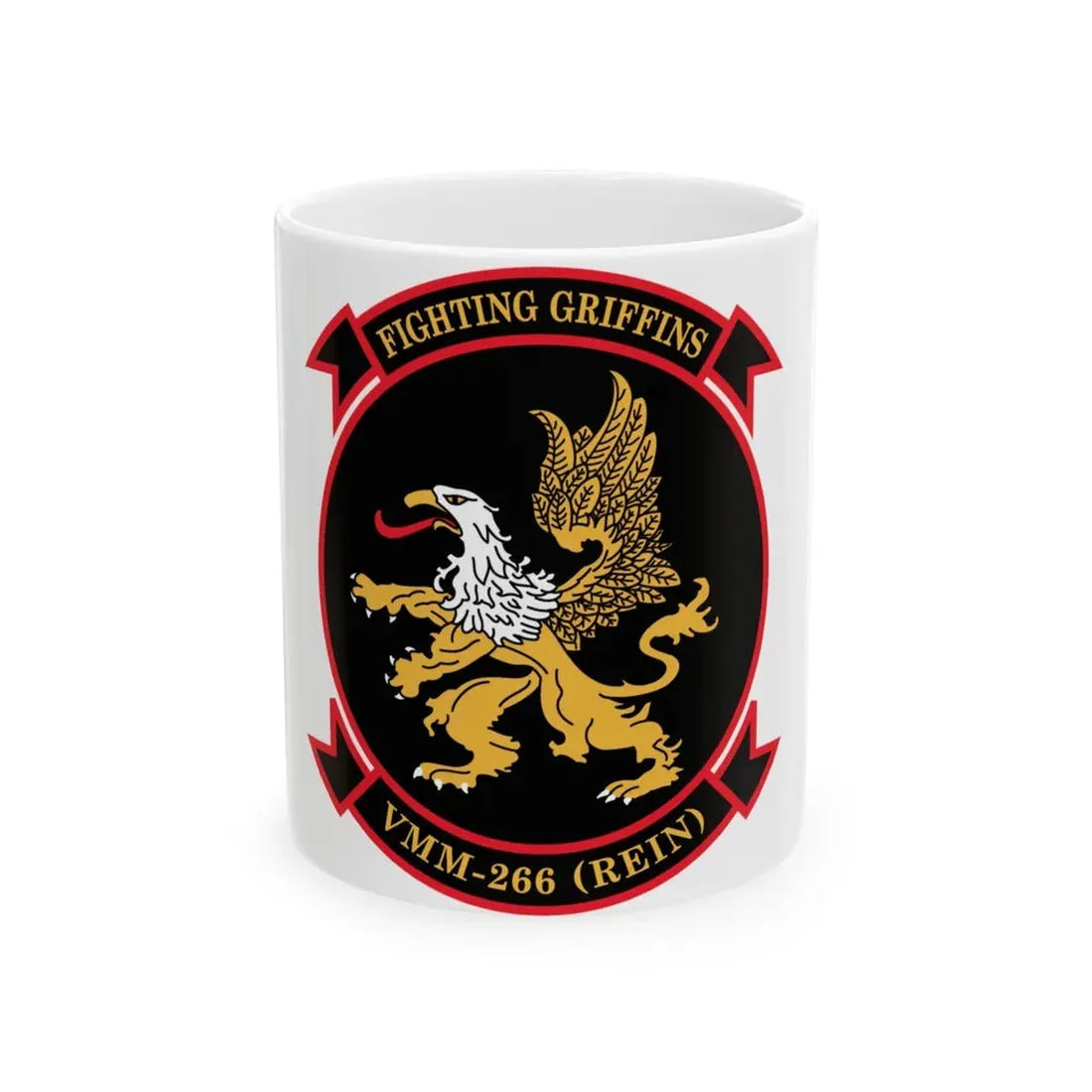VMM 266 REIN Fighting Griffins (USMC) White Coffee Mug 11oz - Go Mug Yourself
