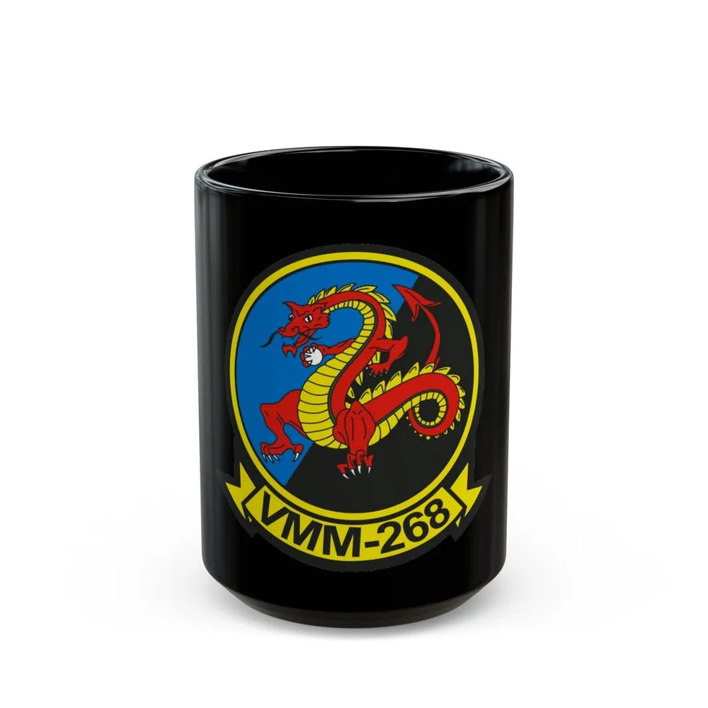 VMM 268 Marine Medium Tiltrotor Squadron 268 (USMC) Black Coffee Mug-15oz-Go Mug Yourself