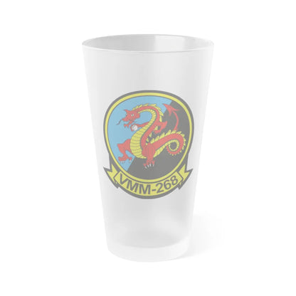 VMM 268 Marine Medium Tiltrotor Squadron 268 (USMC) Frosted Pint Glass 16oz-Go Mug Yourself