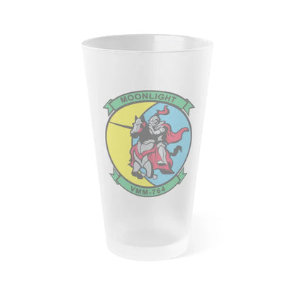 VMM 764 Moonlight (USMC) Frosted Pint Glass 16oz-Go Mug Yourself