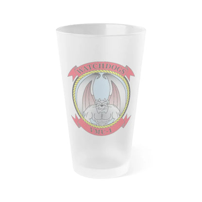 VMU 1 Watchdogs 2 (USMC) Frosted Pint Glass 16oz-Go Mug Yourself