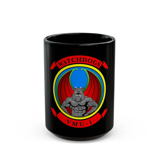 VMU 1 Watchdogs (USMC) Black Coffee Mug-15oz-Go Mug Yourself