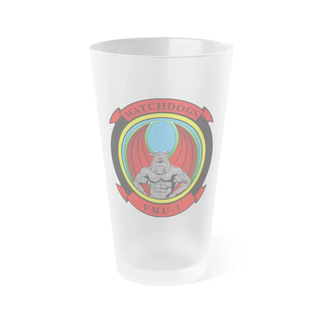 VMU 1 Watchdogs (USMC) Frosted Pint Glass 16oz Default Title - Go Mug Yourself