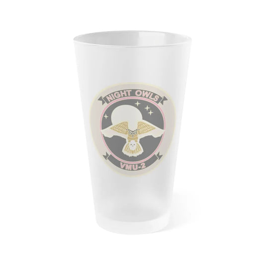 VMU 2 Night Owls (USMC) Frosted Pint Glass 16oz-Go Mug Yourself