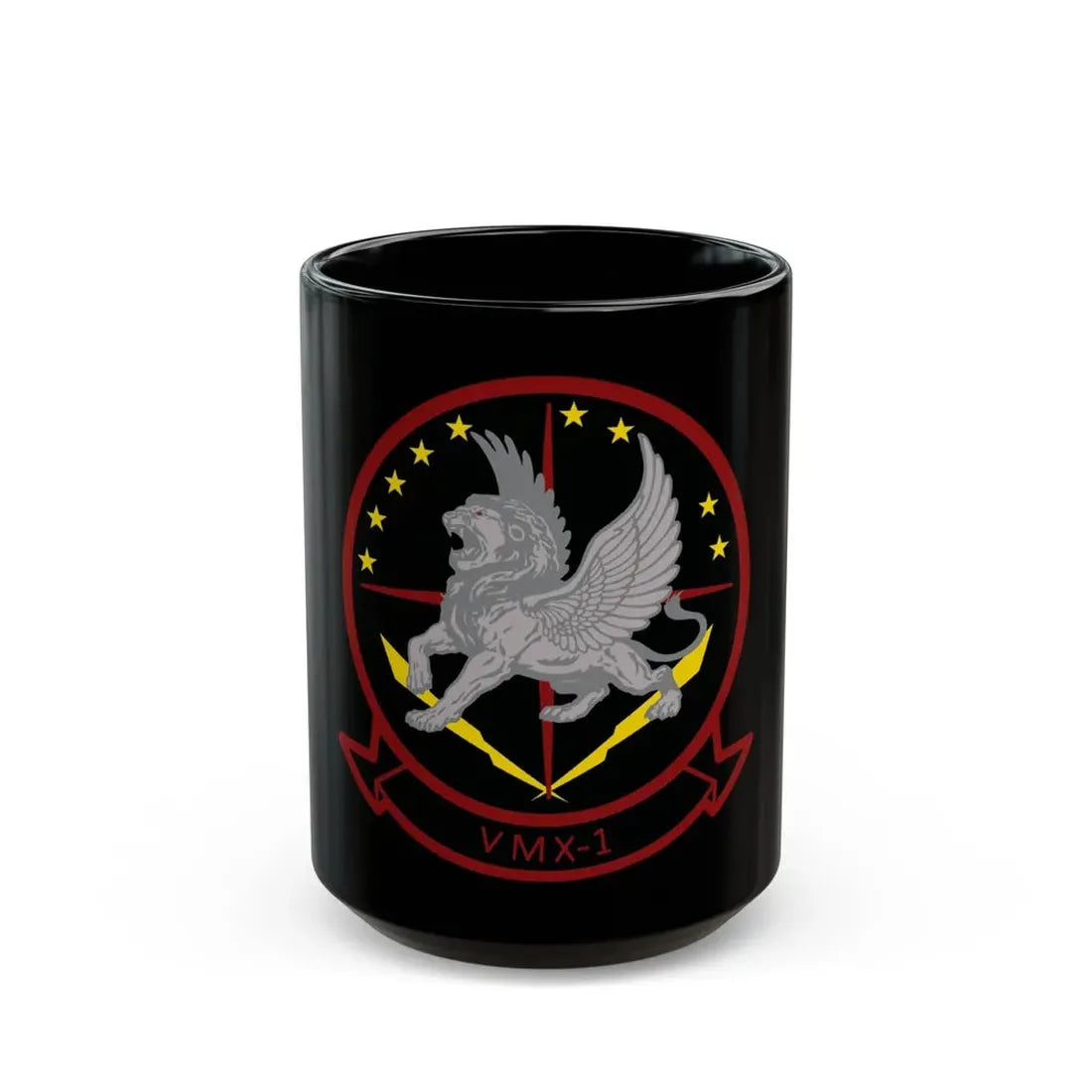VMX 1 Flying Lions (USMC) Black Coffee Mug 15oz - Go Mug Yourself