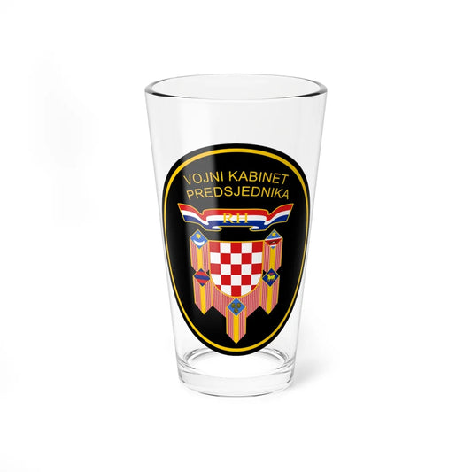 Vojni kabinet Predsjednika Republike Hrvatske (Croatia) (Coat of Arms) Pint Glass 16oz 16oz - Go Mug Yourself