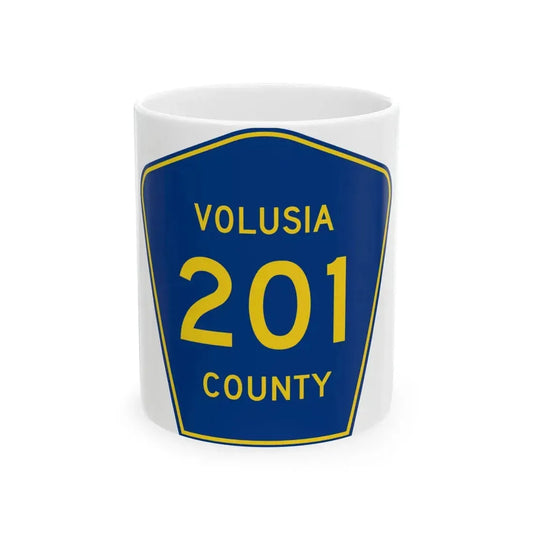 Volusia County 201 (Florida) (Road Sign) White Coffee Mug 11oz - Go Mug Yourself
