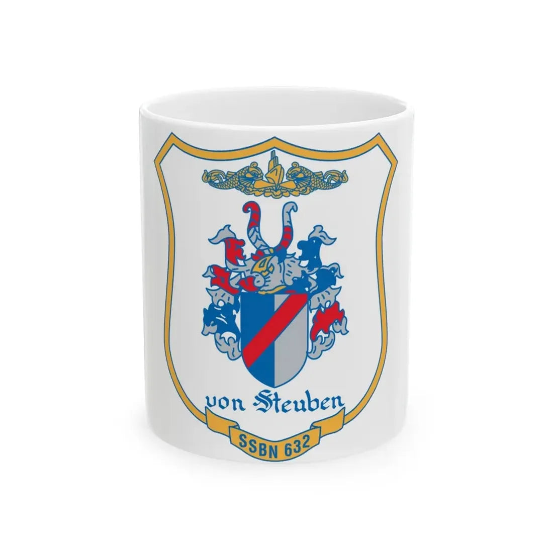 Von Steuben SSBN 632 (U.S. Navy) White Coffee Mug 11oz - Go Mug Yourself