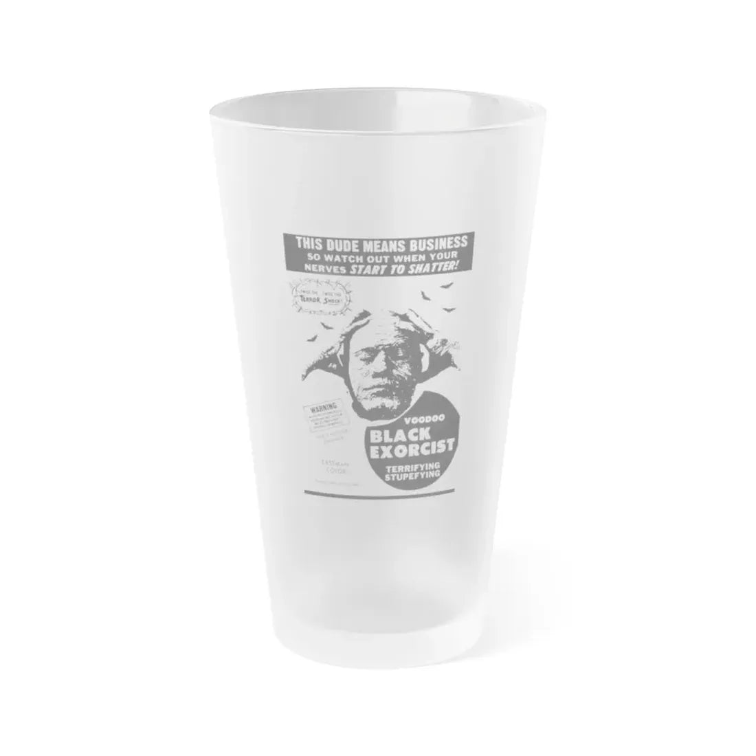 VOODOO BLACK EXORCIST 1974 Movie Poster - Frosted Pint Glass 16oz 16oz Frosted - Go Mug Yourself