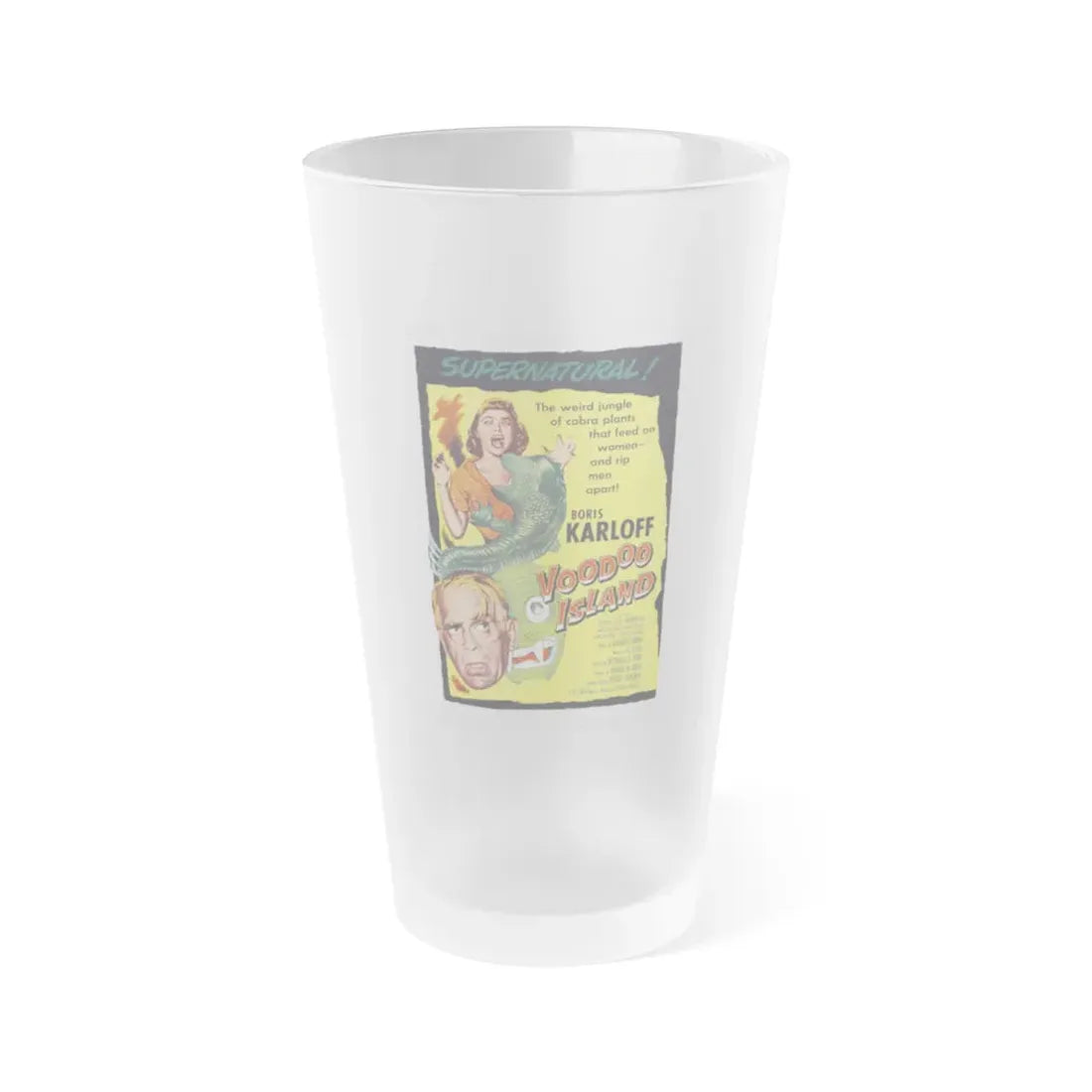 VOODOO ISLAND 1957 Movie Poster - Frosted Pint Glass 16oz 16oz Frosted - Go Mug Yourself